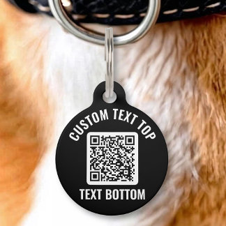 Médaillon Pour Animaux Étiquette d'identification de l'animal avec code Q
