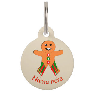 Médaillon Pour Animaux Étiquette Fête de Noël Pain d'épice Homme Custom C
