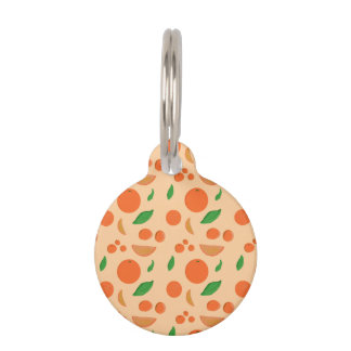 Médaillon Pour Animaux Étiquette ID chien d'oranges