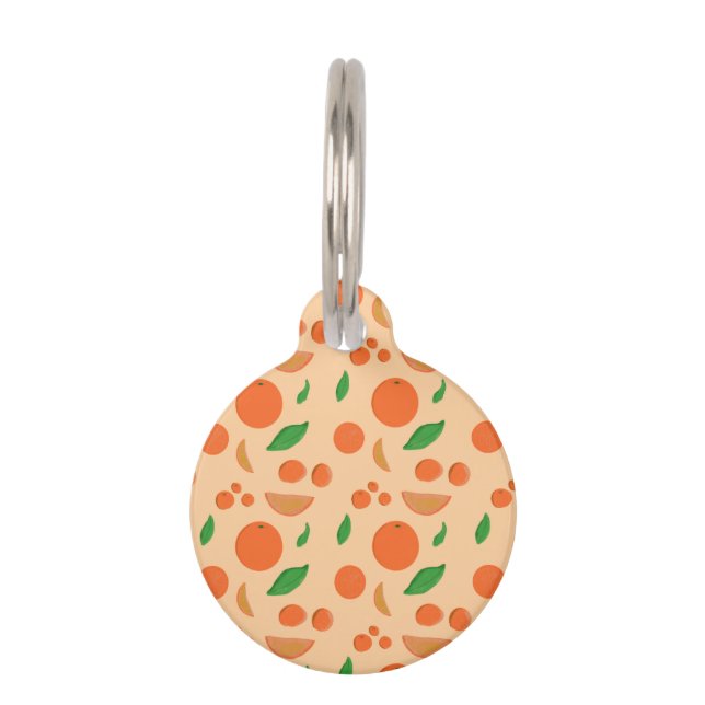Médaillon Pour Animaux Étiquette ID chien d'oranges (Devant)
