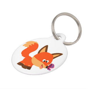 Médaillon Pour Animaux Étiquette mignonne d'animal familier de Fox et de