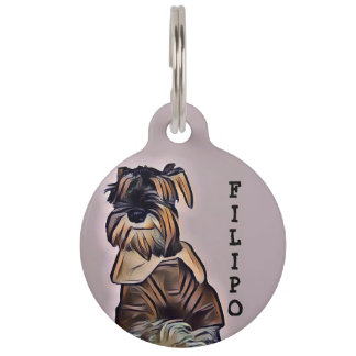 Médaillon Pour Animaux Étiquette mignonne de schnauzer