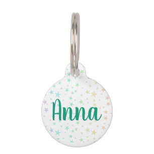 Médaillon Pour Animaux Étiquette Pastel Stars Stethoscope ID
