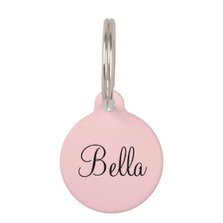 Médaillon Pour Animaux Étiquette personnalisable rose avec coeur