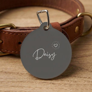 Médaillon Pour Animaux Étiquette Personnalisée Chien Mignon Brun Mocha Sc