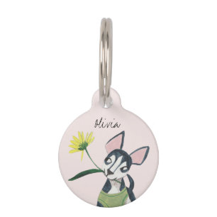 Médaillon Pour Animaux Étiquette personnalisée de chien mignon avec nom f