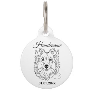 Médaillon Pour Animaux Étiquette personnalisée pour Shetland Sheepdog en