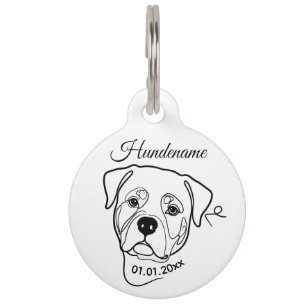 Médaillon Pour Animaux Étiquette personnalisée Rottweiler en ligne art