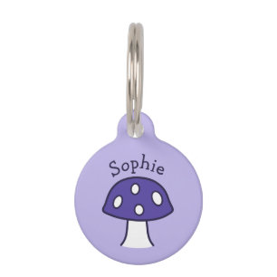 Médaillon Pour Animaux Étiquette pourpre d'animal familier de champignon