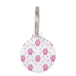 Médaillon Pour Animaux Étiquette ronde petite empreinte de patte pour ani