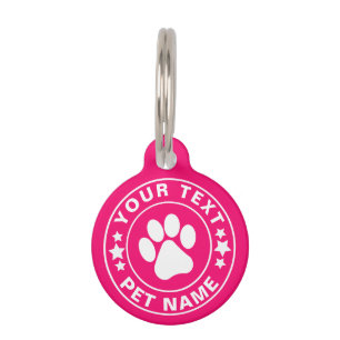 Médaillon Pour Animaux étiquette rose de princesse nommée faite sur