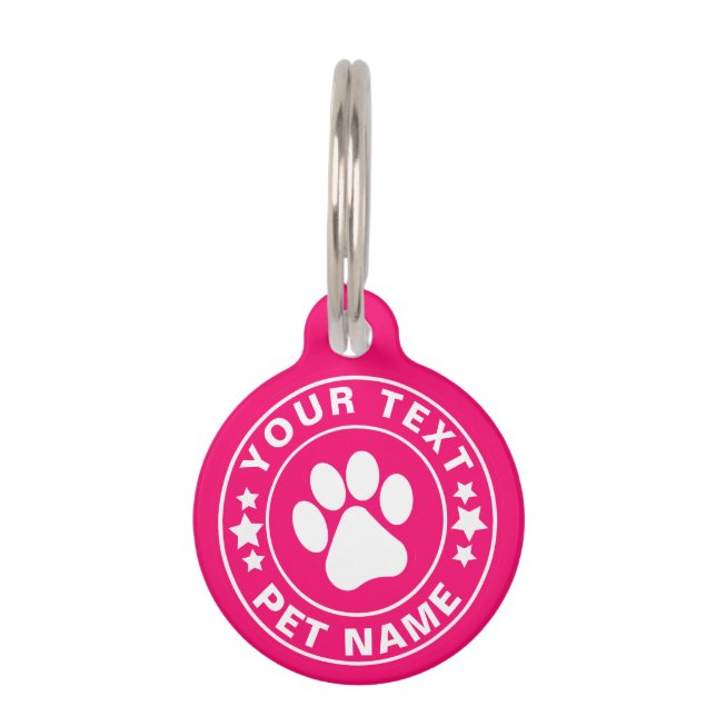 Médaillon Pour Animaux étiquette rose de princesse nommée faite sur (Devant)