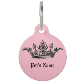 Médaillon Pour Animaux Étiquette rose d'identification de nom d'animal