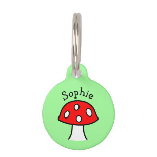 Médaillon Pour Animaux Étiquette rouge d'animal familier de champignon