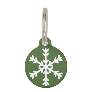 Médaillon Pour Animaux Étiquette verte et blanche d'animal familier de