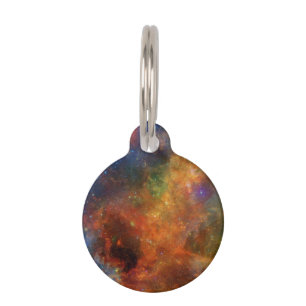 Médaillon Pour Animaux Étoiles et galaxies d'arc-en-ciel