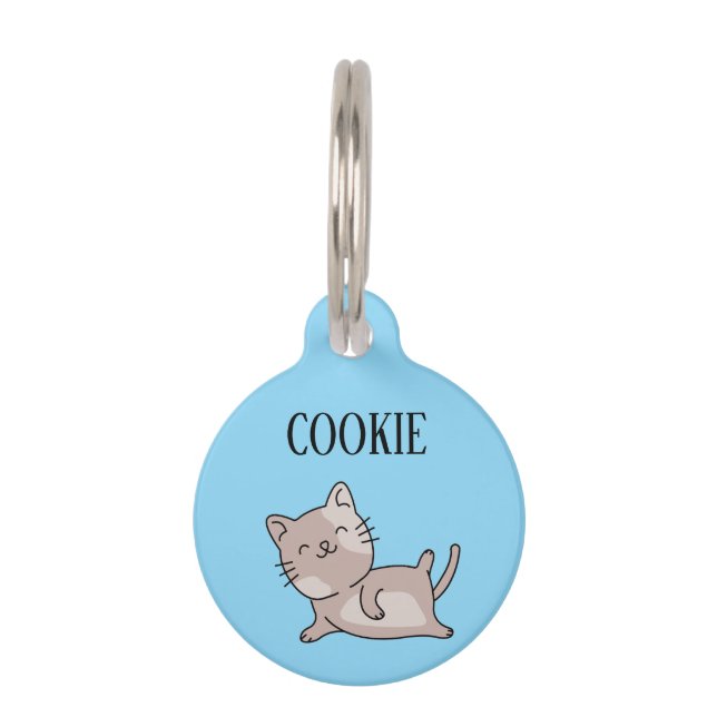 Médaillon Pour Animaux Exercising Cat Pesonalized  (Devant)