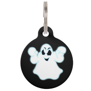 Médaillon Pour Animaux Fantôme d'Halloween brillant