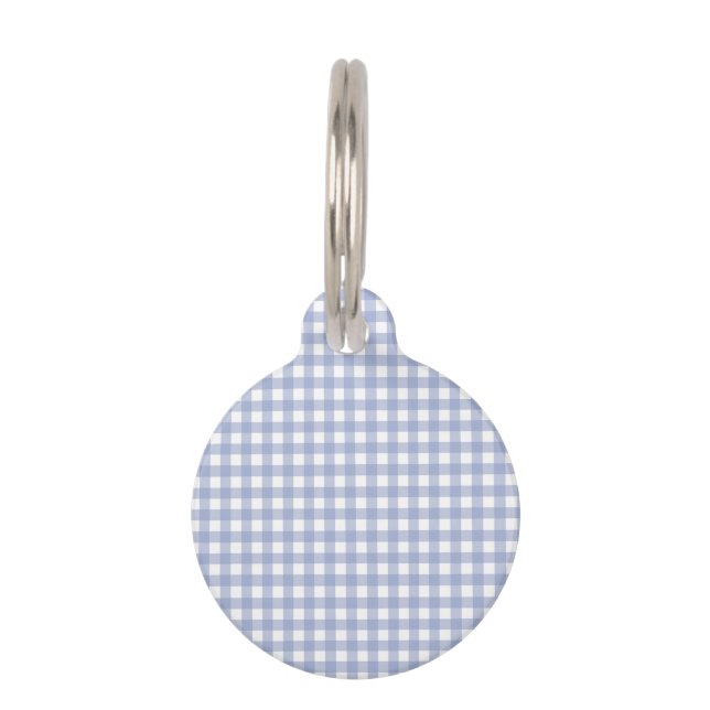 Médaillon Pour Animaux Faye & Lauren En vichy Bleu (Dos)