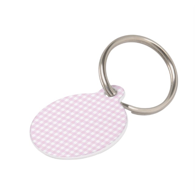 Médaillon Pour Animaux Faye & Lauren En vichy rose (Côté )