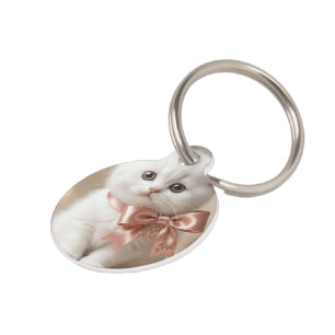 Médaillon Pour Animaux Félin Royal : Élégant Chaton Blanc