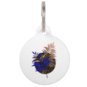 Médaillon Pour Animaux Ferme bleue sur cercle noir