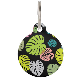 Médaillon Pour Animaux Feuilles tropicales multicolores 2