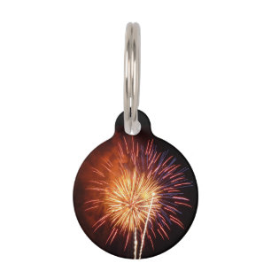 Médaillon Pour Animaux Feux d'artifice Rouges, Blancs et Bleus I Patrioti