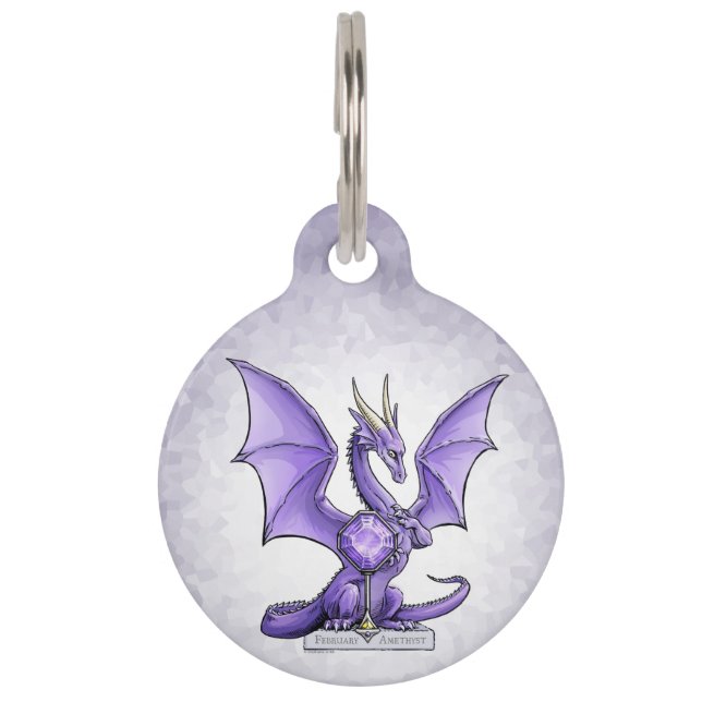 Médaillon Pour Animaux Février Birthstone Dragon - Amethyst (Devant)