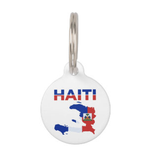 Médaillon Pour Animaux Fierté haïtienne Drapeau Haïti Carte Design Patrim