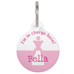 Médaillon Pour Animaux Figure d'échecs personnalisée Queen I's Charge P