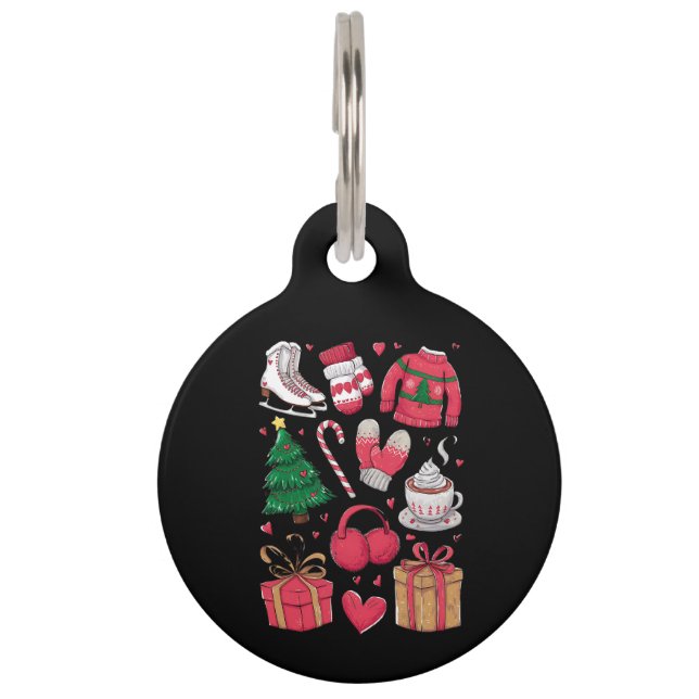 Médaillon Pour Animaux Filles de vacances Costume mignon Drôle Noël (Devant)