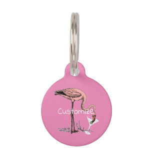 Médaillon Pour Animaux Flamant rose Boire Martini Thunder_Cove