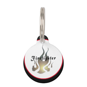 Médaillon Pour Animaux Flame du logo du pompier