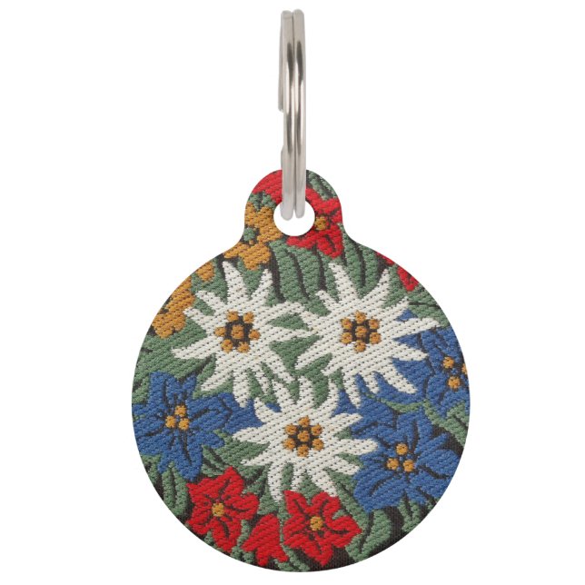 Médaillon Pour Animaux Fleur alpine suisse d'edelweiss (Devant)