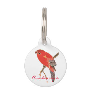 Médaillon Pour Animaux Fleur de perroquets rouges tropicaux Thunder_Cove