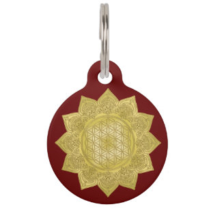 Médaillon Pour Animaux Fleur de Vie - Mandala Indien 4