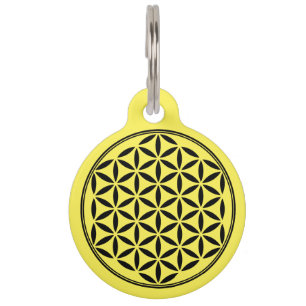 Médaillon Pour Animaux FLEUR DE VIE - Symbole de géométrie sacrée complet