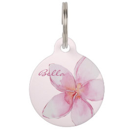 Médaillon Pour Animaux Fleur hawaïenne exotique - Élégante