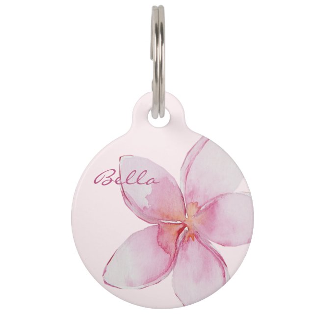 Médaillon Pour Animaux Fleur hawaïenne exotique - Élégante (Devant)
