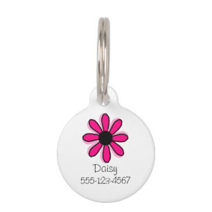 Médaillon Pour Animaux Fleur rose