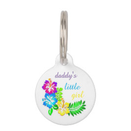 Médaillon Pour Animaux Fleurs d'Hibiscus La petite fille de papa