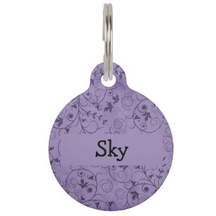 Médaillon Pour Animaux Flore pourpre de Grungy