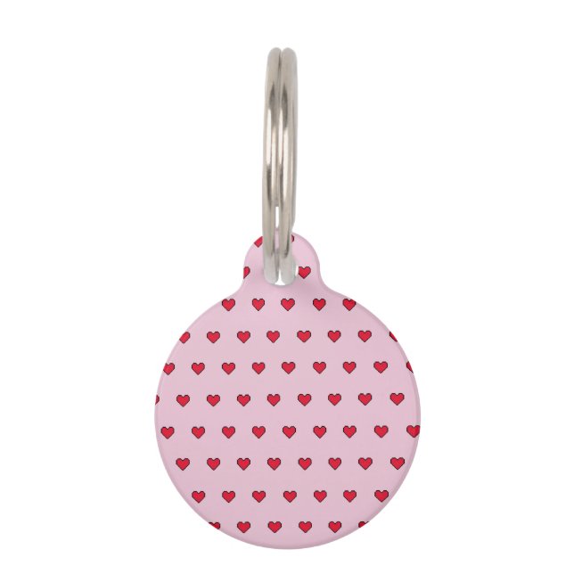 Médaillon Pour Animaux Forme de coeur mignonne pixélisée (Devant)