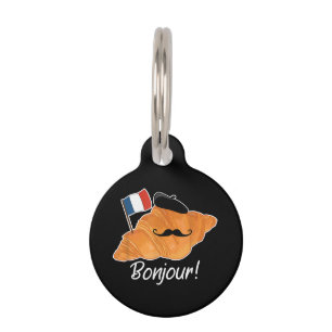 Médaillon Pour Animaux Français Croissant Lover France Drapeau Francophil