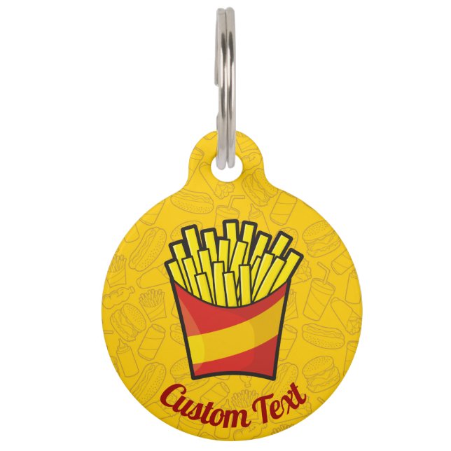Médaillon Pour Animaux Fries françaises (Devant)