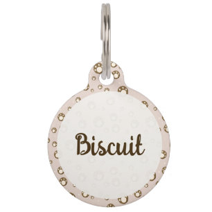 Médaillon Pour Animaux Frisage de biscuits à empreintes de pattes rose cl