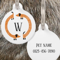 Funny Dachshund Saucisse Chien Monogramme
