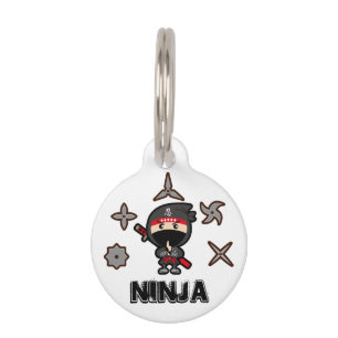 Médaillon Pour Animaux Garçon noir de Ninja