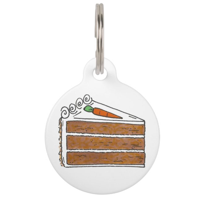 Médaillon Pour Animaux Gâteau de couche de carottes Tranches sucrées Food (Devant)